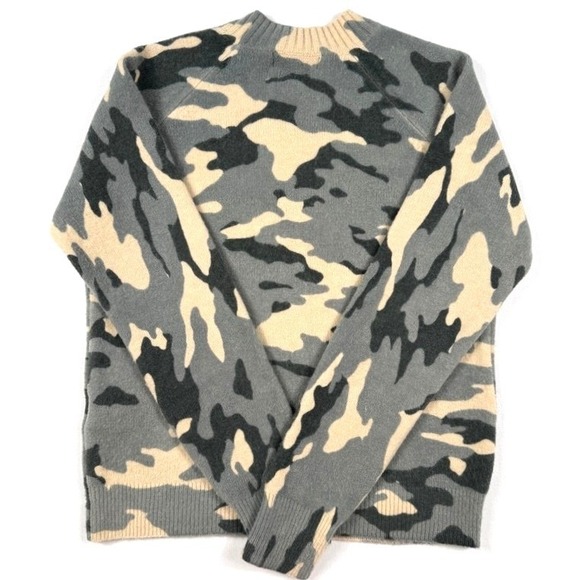 Banana Republic Soft Camouflage Mock Neck Sweater Size S Wool Blend Cabincore - Picture 3 of 7